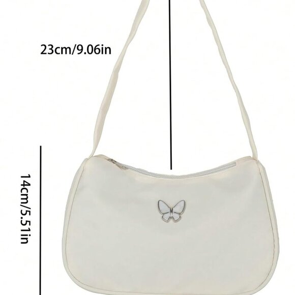 Chic Women's Y2K Butterfly Crescent Moon Handbag - Lightweight Nylon Design - Picture 7 of 7